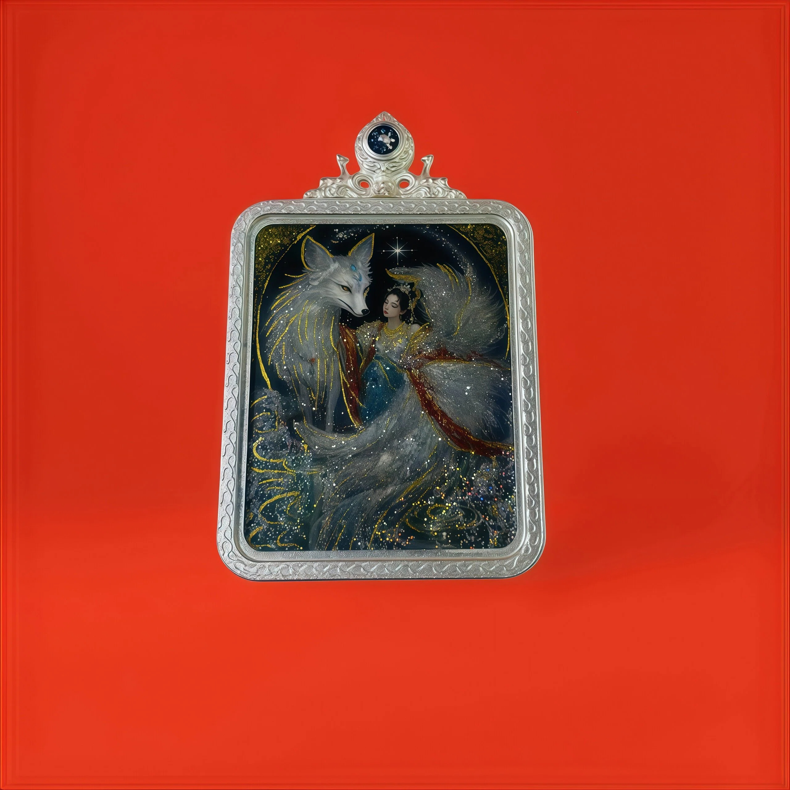 【正品唐卡】九尾狐吊坠项链梵仙山狐狸挂牌胡家供奉高档唐卡定制