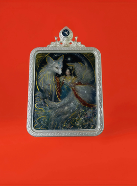 【正品唐卡】九尾狐吊坠项链梵仙山狐狸挂牌胡家供奉高档唐卡定制