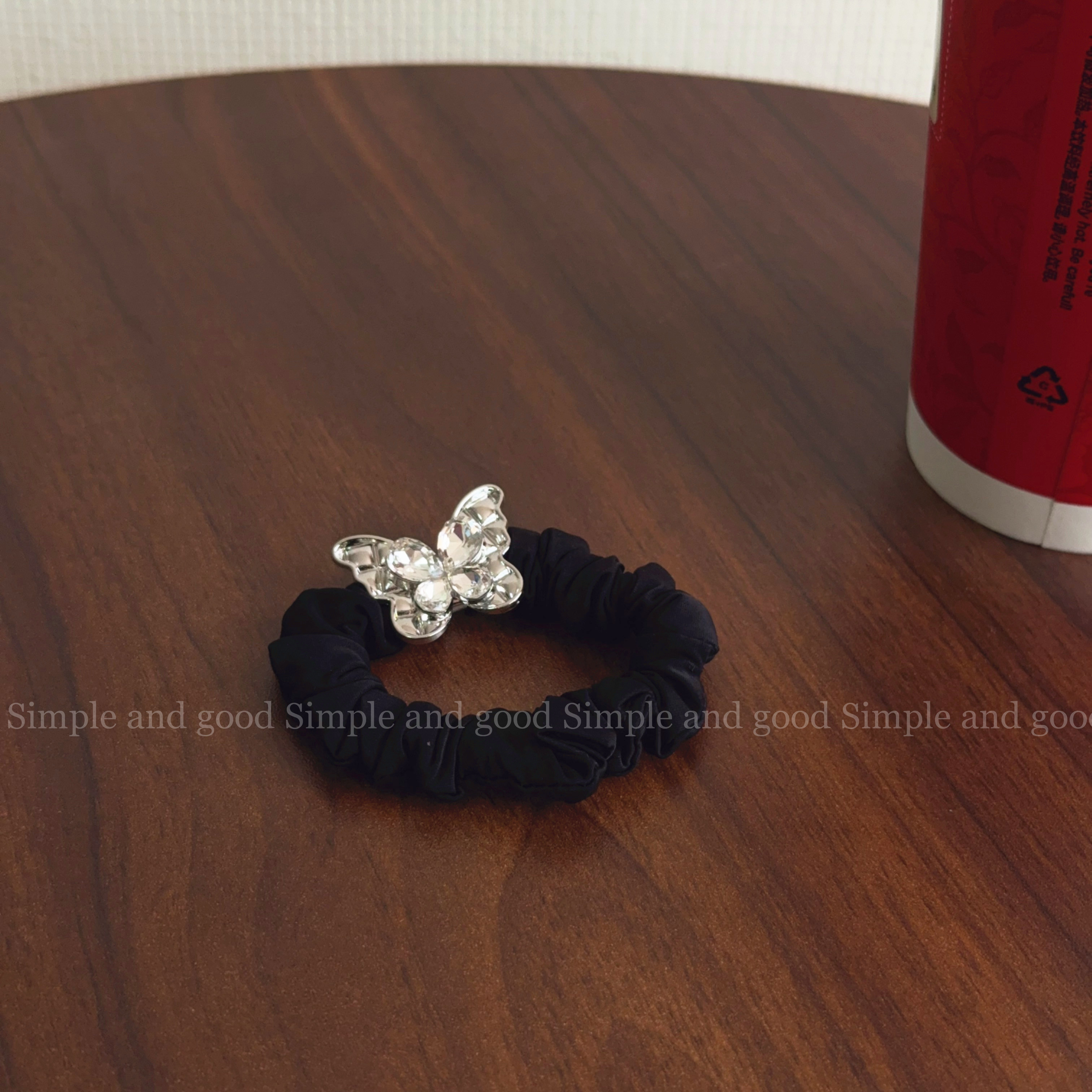 小众高级感轻奢蝴蝶结立体镶钻后脑勺马尾发圈皮筋发绳头绳小肠