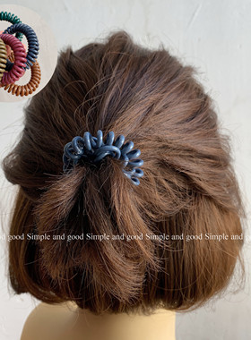 莫兰迪色舒适不勒发电话线发圈基础简约光板百搭皮筋发绳头绳