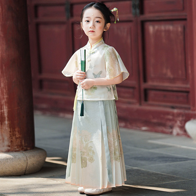 中国风马面裙套装宝宝汉服夏款