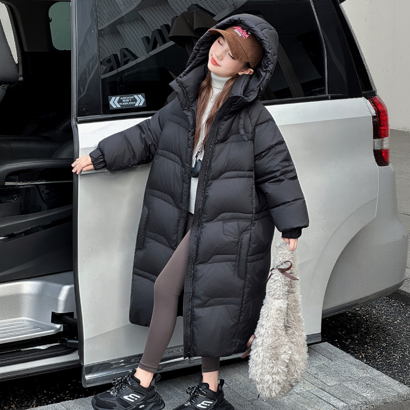 女童中长款羽绒服2025新款秋冬