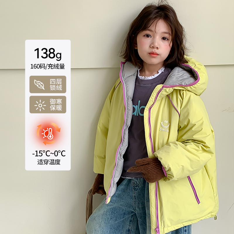 女童鹅绒服80羽绒服2025冬季新款