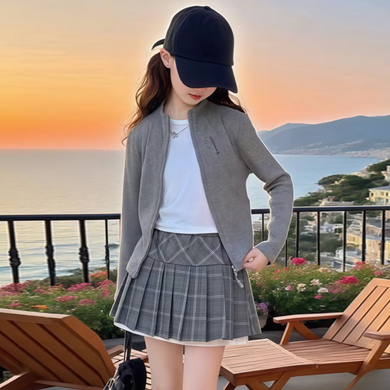 2026春季新款中大童学院风格子百褶裙女童韩版半身裙格子裙子套装,童装/婴儿装/亲子装,半身裙,淘宝优惠券,粉丝福利购,淘宝优惠卷