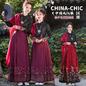 洋气中大童国风织金马面裙三件套儿童古装 女童汉服2025新款 春秋装