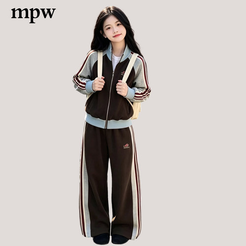 女童2026秋装韩版运动织带两件套