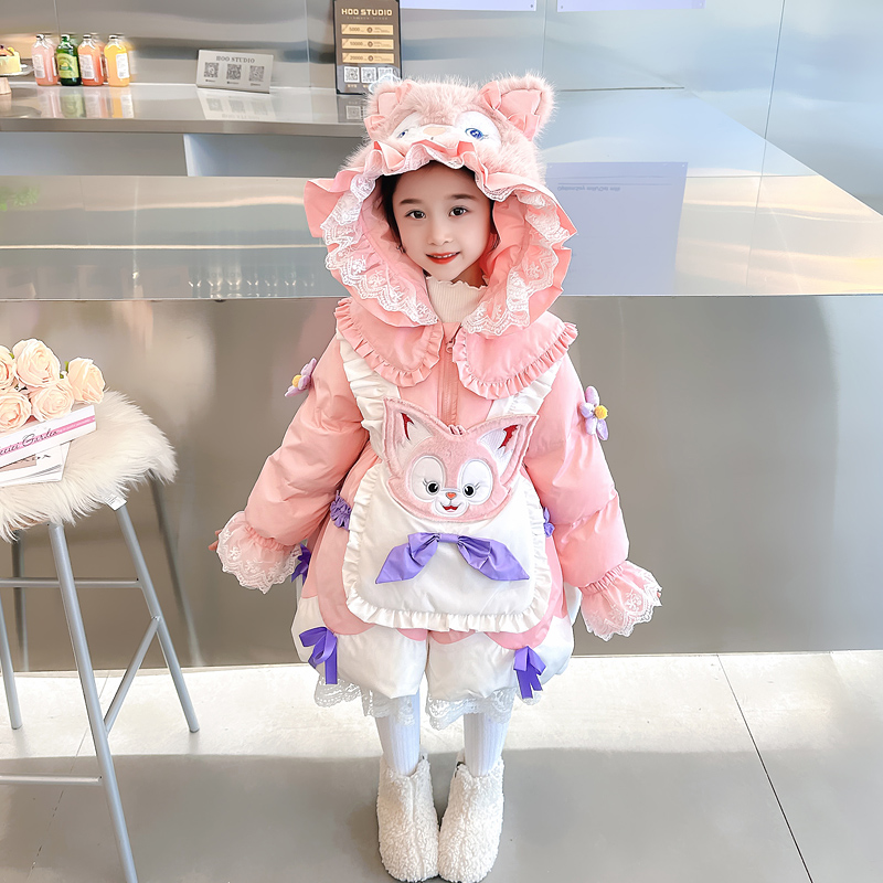 玲娜贝儿女童洛丽塔羽绒服冬新款