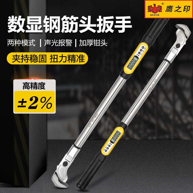 鹰之印数显钢筋头扭矩扳手0-45mm 检测直螺纹钢筋套筒扭力扳手