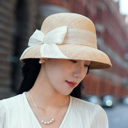 渔夫帽出游优雅女夏季弯檐