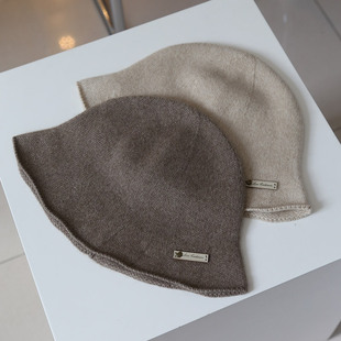 秋印 山羊绒钟形渔夫帽盆帽保暖简约亲肤针织帽子女百搭 宝藏款