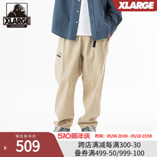 XLARGE男装 2023秋季新品斜纹工装裤子休潮流休闲运动长裤