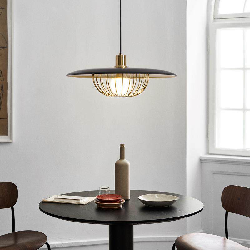 北欧创意草帽吊灯中古风餐厅吊灯吧台吊灯现代简约书房灯卧室灯具