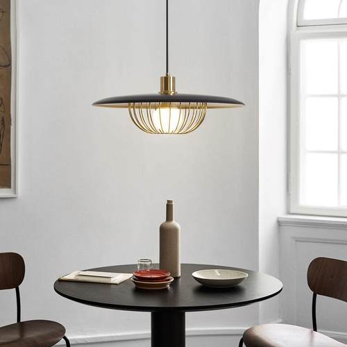 北欧创意草帽吊灯中古风餐厅吊灯吧台吊灯现代简约书房灯卧室灯具