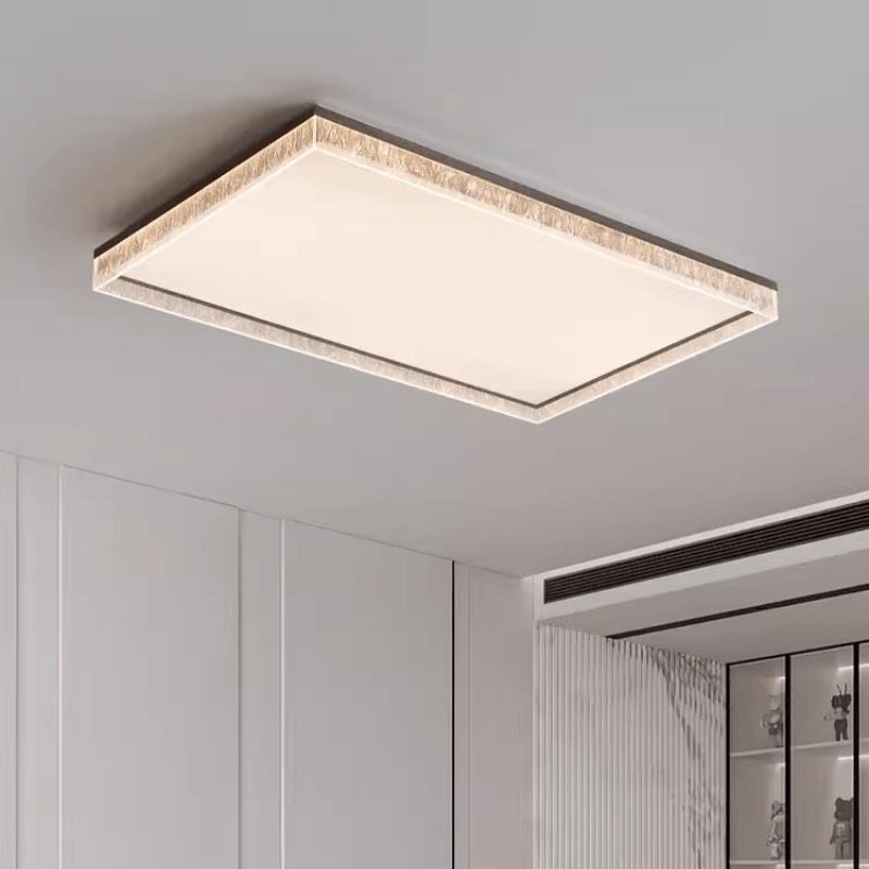 意式极简现代轻奢客厅吸顶灯长方形设计师冰裂纹主卧书房灯