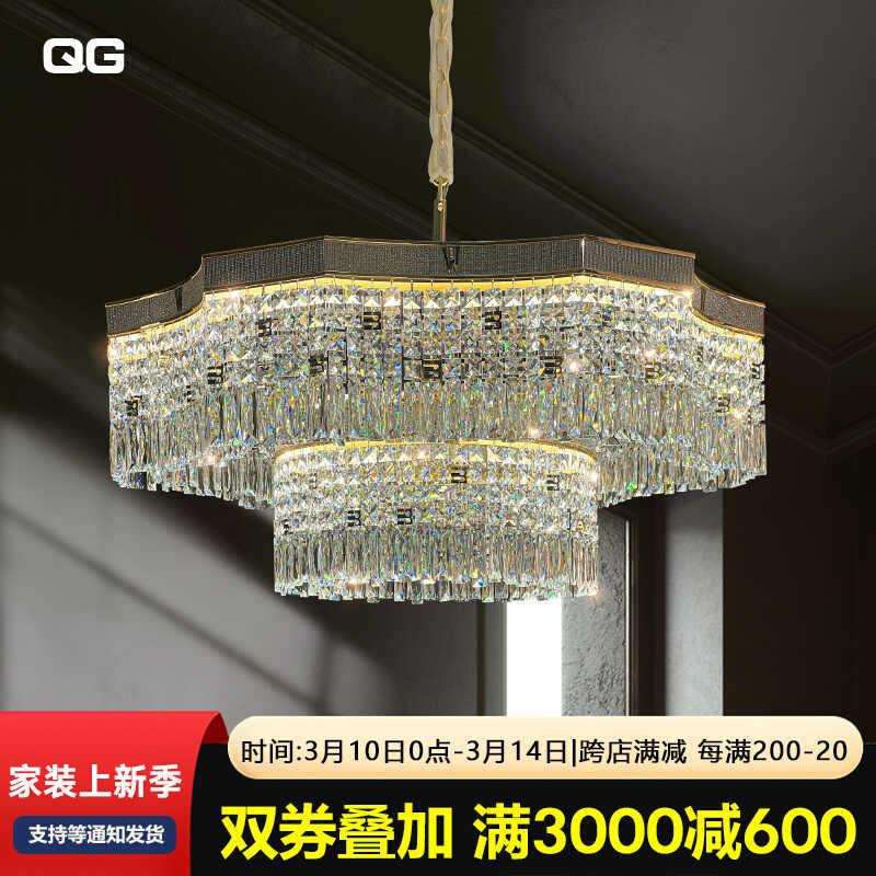 轻奢水晶吊灯客厅灯现代大厅主灯2025新款奢华大气别墅卧室餐厅灯