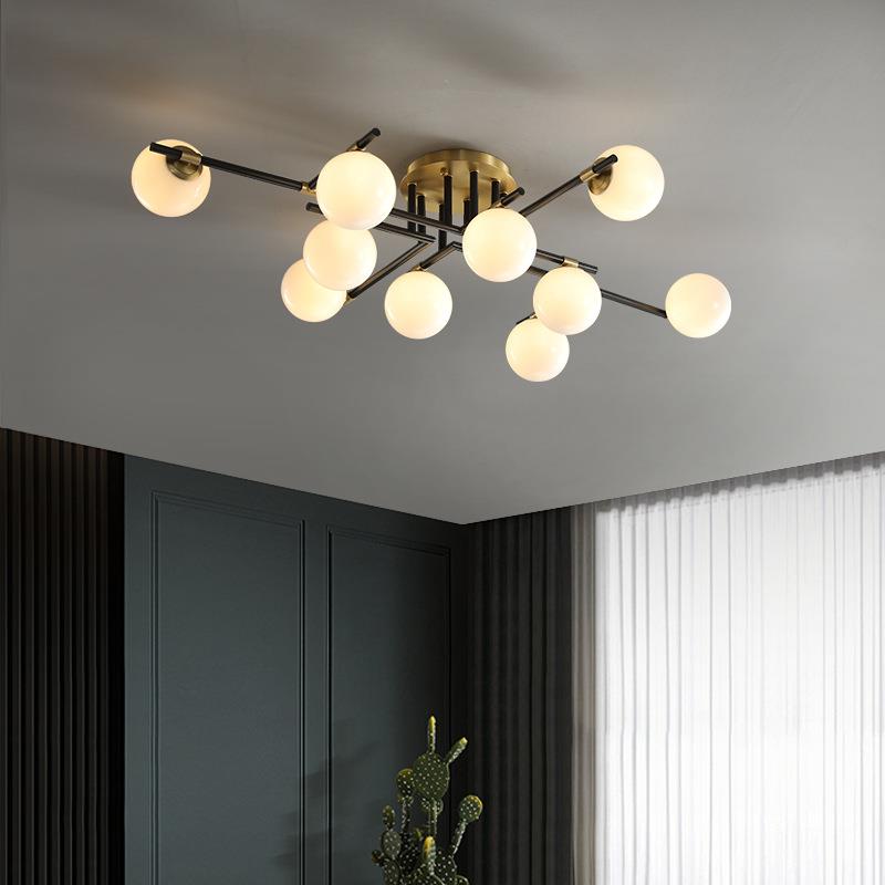 轻奢后现代全铜吸顶灯意式客厅灯饰意大利简约个性矮户型卧室灯具