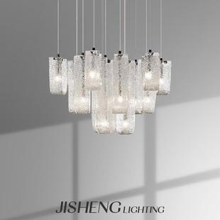 意大利手工玻璃吊灯法式轻奢后现代客厅餐厅复式别墅挑空楼梯灯具