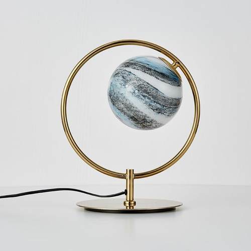 后现代创意五金客厅台灯星球创意床头卧室书房设计师样板房台灯