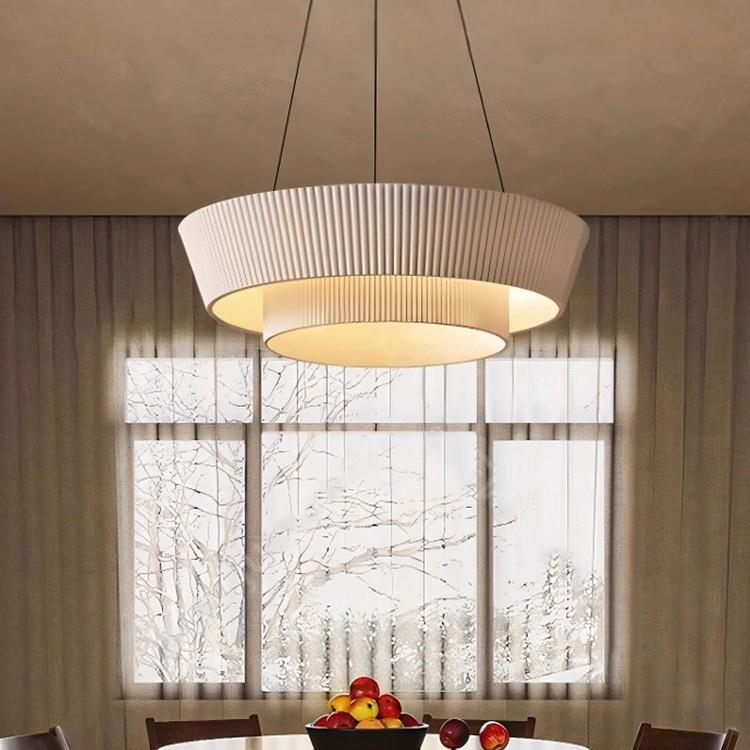 中古风客厅吊灯日式创意简约餐厅灯设计师新款别墅书房卧室圆形灯