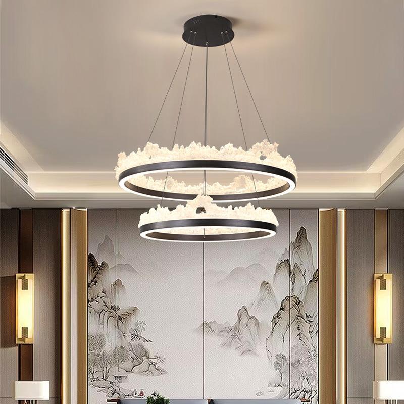意式极简客厅冰山吊灯现代轻奢大气大厅主灯高端设计师新款别墅灯