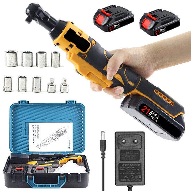 锂电棘轮扳手大扭力桁架充电90度电动扳手直角拐角器套筒专用工具