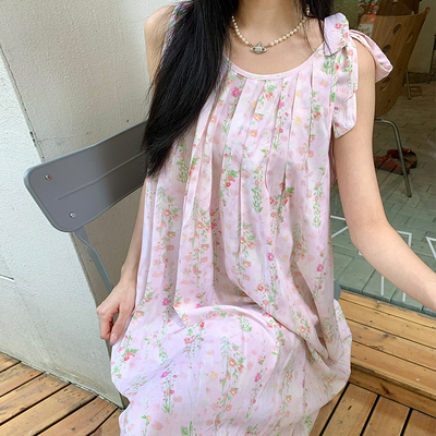 甜美少女海边度假风长裙