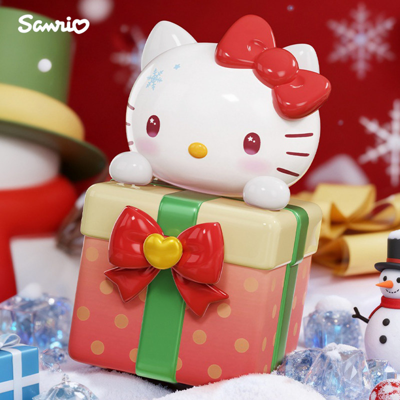 三丽鸥HelloKitty冬日好礼大娃糖果罐凯蒂猫手办摆件圣诞节礼物