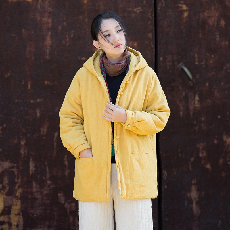 25冬棉麻女装新款棉衣外套复古棉衣/棉服