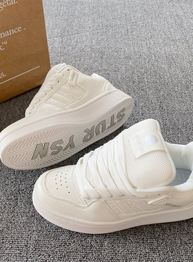 原创厚底小白鞋男女同款2026春季新款情侣百搭运动休闲板鞋德训鞋