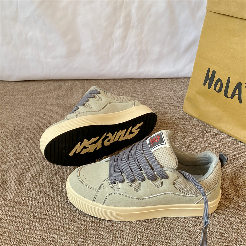 浅灰色高级感情侣板鞋男ins潮2026春季新款百搭运动休闲面包鞋子,流行男鞋,休闲板鞋,淘宝优惠券,粉丝福利购,淘宝优惠卷