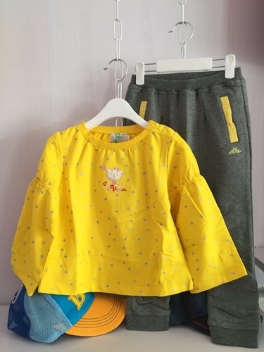 孤品清仓 51002ELLE专柜正品童装 女童针织长袖长裤套装80/0-1岁