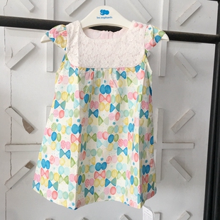 49-69包邮 新款丽婴房专柜正品 夏女童平织公主连衣裙淑女款超美