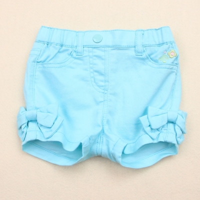 elle女童韩版糖果色牛仔短裤百搭