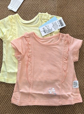 孤品清仓丽婴房专柜正品内衣 女宝夏款短袖T恤薄款上衣6个月