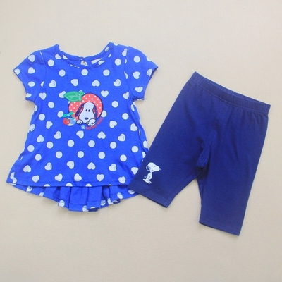 超值清仓 夏装新款史努比专柜正品童装 女童针织短袖套装51061