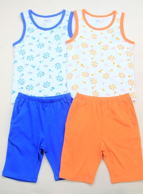 超值清仓 夏装新款史努比专柜正品 男童全棉背心家居服套装11552