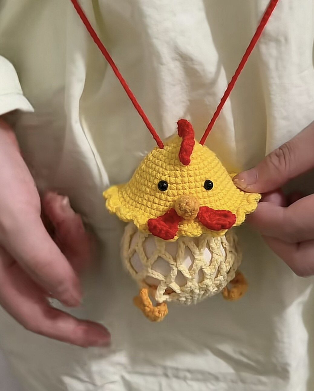 成品端午蛋兜手工钩织毛线小鸡母鸡鸡蛋兜幼儿园小鸡包