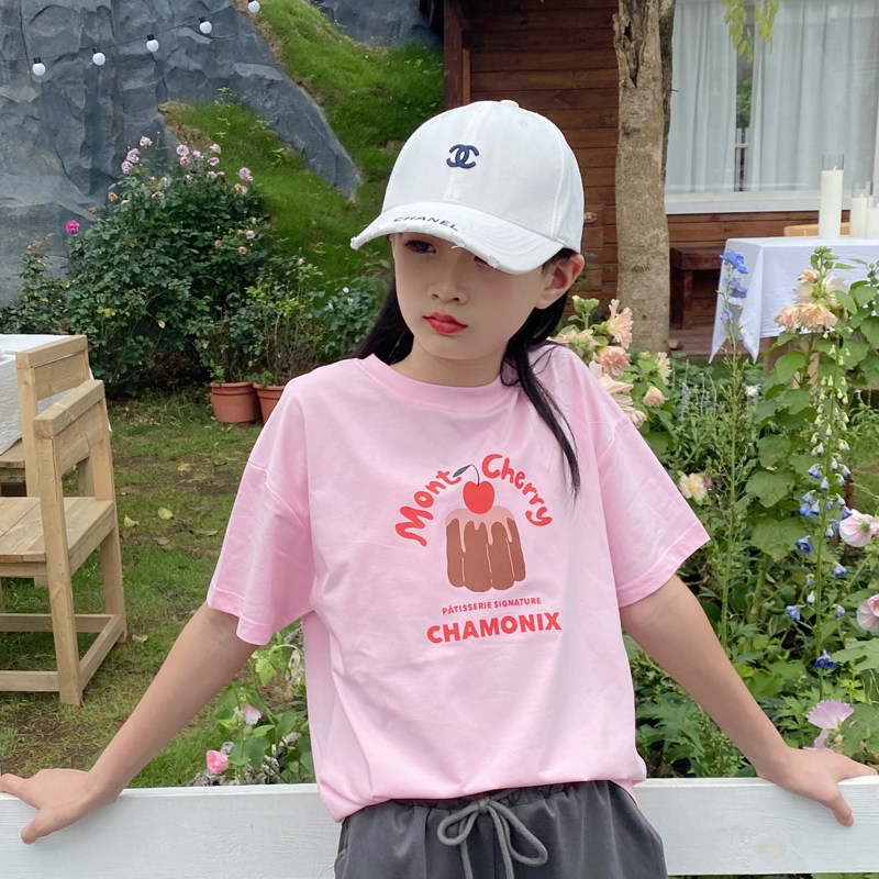 女童短袖t恤2025新款夏装儿童纯棉上衣中大童装女孩洋气半袖体桖