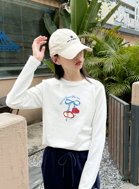 2025秋装新女童白色长袖t恤纯棉打底衫春秋款儿童上衣中大童休闲