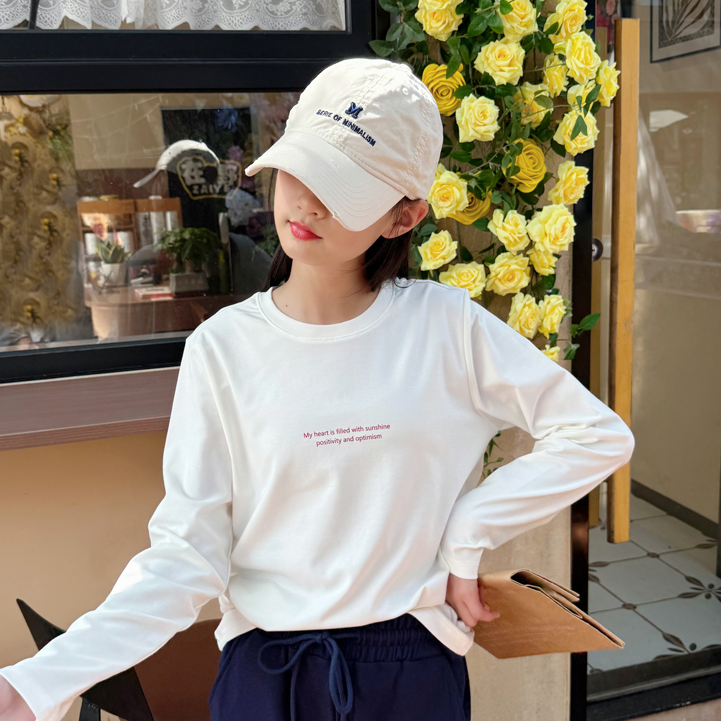 巨好穿秋季新女童长袖t恤打底衫