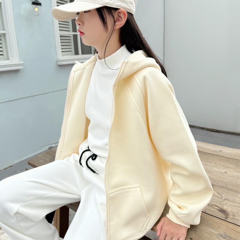 高端女童加绒外套2024新款秋冬装