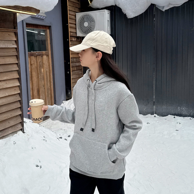 女大童连帽加绒加厚宽松卫衣冬季