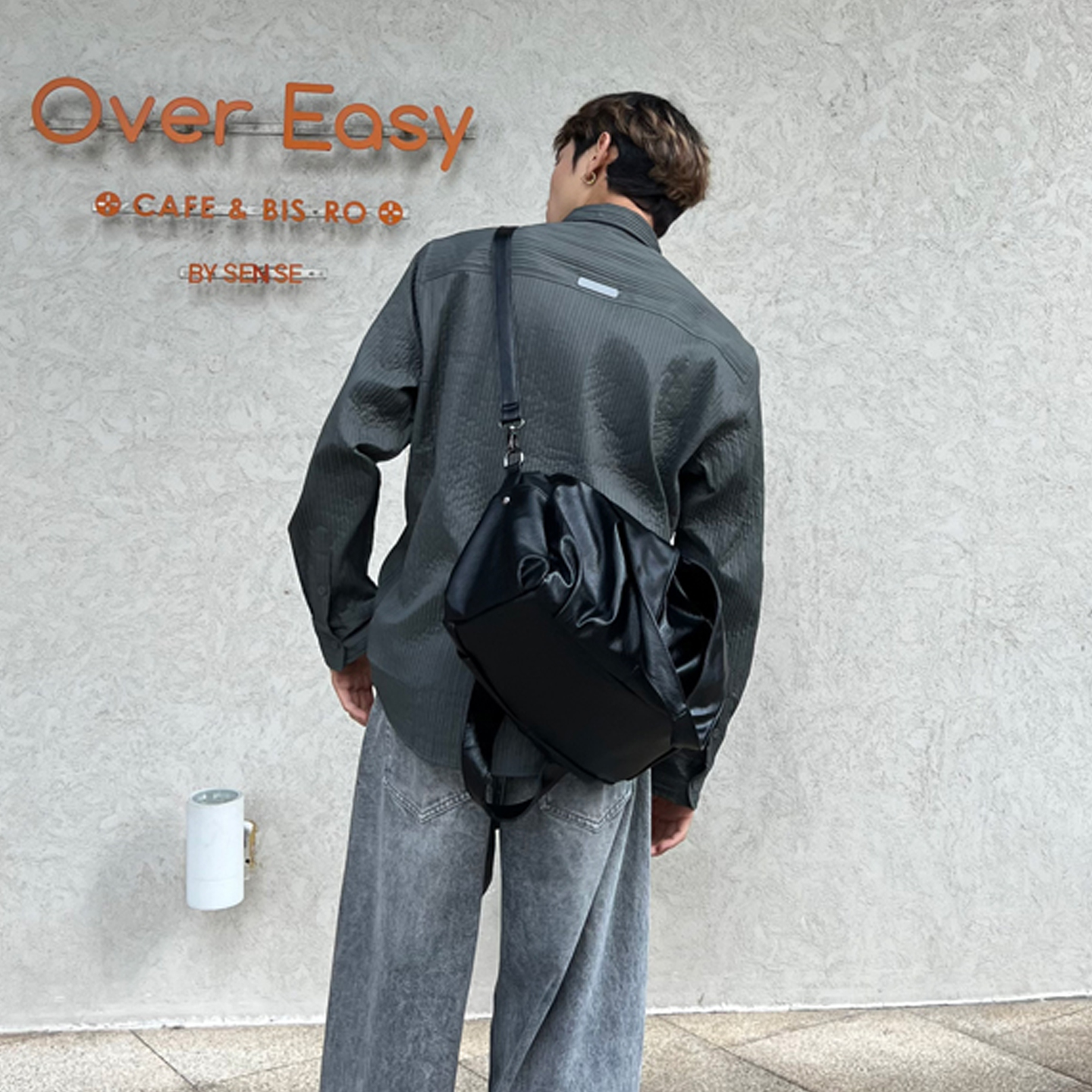 NIN小众皮质时髦腋下单肩复古托特挎包手提托特包pu流浪包松弛感