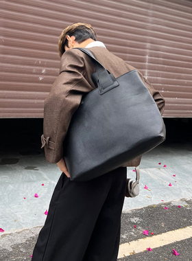 NIN高级感腋下大容量手提托特挎包男女韩国通勤ins休闲日系皮质潮