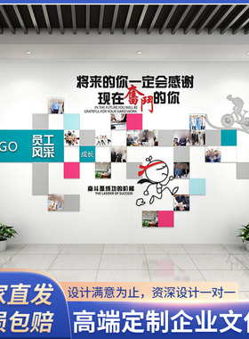 定制员工风采天地企业文化墙团队照片背景墙公司装饰办公室会议室