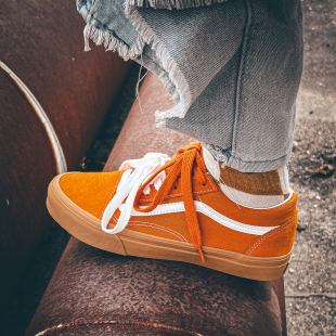 Old 板鞋 Skool马伯骞同款 复古低帮滑板鞋 生胶底美式 橙色Premium