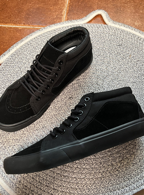 Sk8-Mid Reissue83 MG休闲复古中帮板鞋纯黑色黑武士百搭休闲鞋男