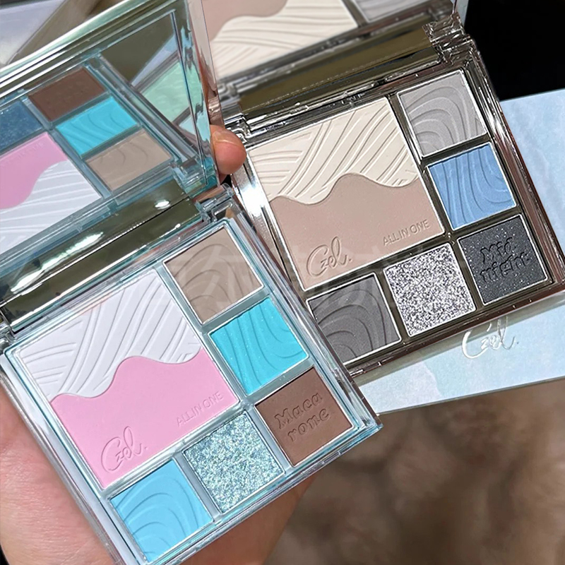 czel绔姿眼影清冷薄荷绿色蓝黑系小烟熏妆哑光大地色日常通勤淡妆