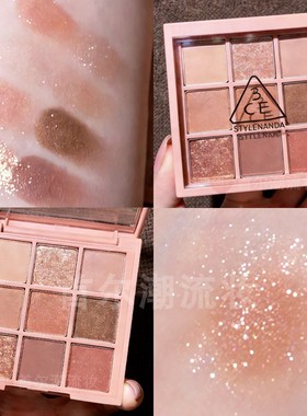 新手友好~3ce九色眼影盘初学者橘色红色棕色烟熏妆色系珠光金色