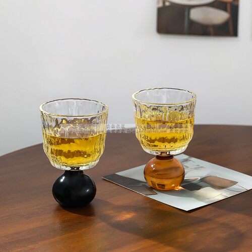 复古加厚带珠二两烈酒白酒杯